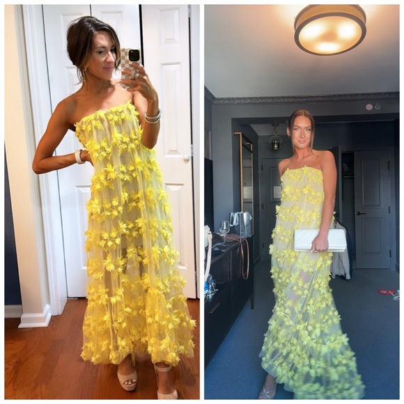 Helsi Dresses & Skirts - Helsi Athena Strapless Midi Gown Floral Midi 3D Applique XL